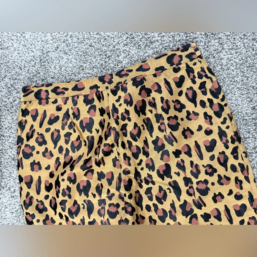 Natori women's leopard cropped print dress pants, size 10 - Picture 7 of 9